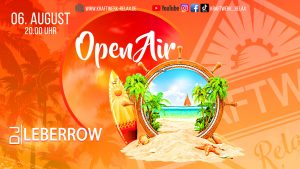 06. August 2022 l Open Air l Einlass 20.00 Uhr - 03.00 Uhr l Eintritt 10,00 EUR l 18+